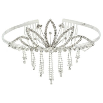 Karen Marie - Bridal Collection - Crystal Dangling Stone Tiara (1)