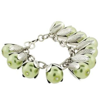 Dame Design - Beadcap Bracelet - Green and Silver (1)