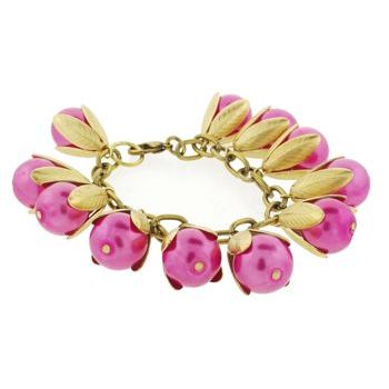 Dame Design - Beadcap Bracelet - Hot Pink and Brass (1)