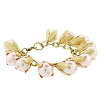 Dame Design - Beadcap Bracelet - Pink and Brass (1)