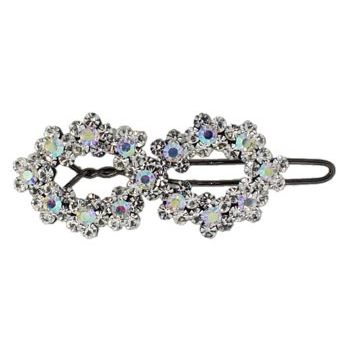 Betty Wales - Double Oval Crystal Clip - White (1)