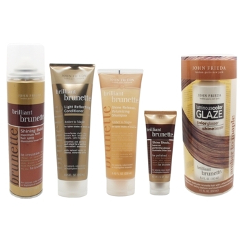 John Frieda - Brilliant Brunette - Extreme Shine Package Plus Volume and Body - Amber to Maple (Set of 5)