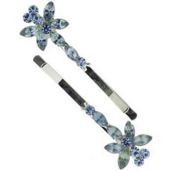 Karen Marie - Marquis Crystal Butterfly Bobby Pins - Sky Blue (Set of 2)