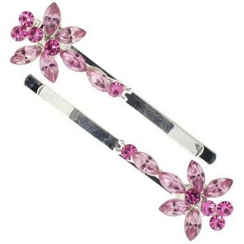 Karen Marie - Marquis Crystal Butterfly Bobby Pins - Rose (Set of 2)