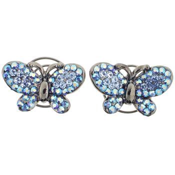 Karen Marie - Floating Crystal Butterfly Coils  - Sapphire (set of 2)