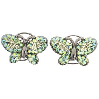 Karen Marie - Floating Crystal Butterfly Coils  - Peridot (set of 2)