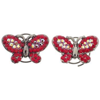 Karen Marie - Floating Crystal Butterfly Coils  - Ruby (set of 2)
