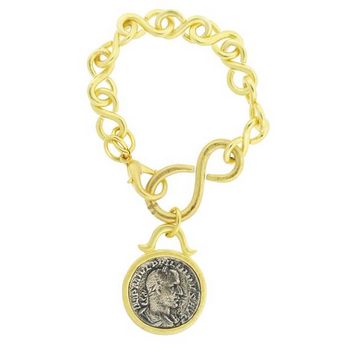 Linda Levinson - Gold Plated Large Coin Drop Bracelet