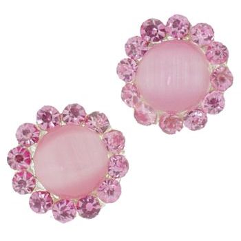 Karen Marie - Crystal Moonstone Coils - Pink (set of 2)