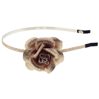 Cara - Glitter Rose Headband - Gold (1)