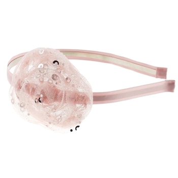 Cara - Skinny Silk Headband w/Flower - Rose (1)