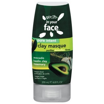 got2b - In Your Face - Pure Intent Clay Masque - Avocado, Kaolin Clay, & Rosemary - 6.8 fl. oz