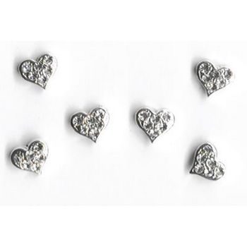 HB HairJewels - Jeweled Magnetic Hearts - Crystal White
