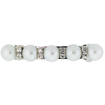 Caravan - Round Pearl Bead & Crystal Barrette