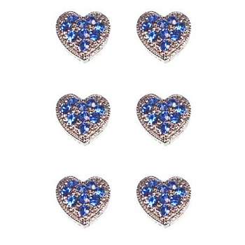 HB HairJewels - Magnetic Austrian Crystal Hearts - Blue (6)