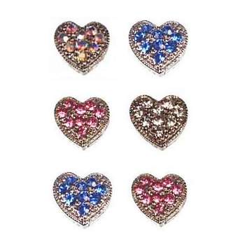 HB HairJewels - Magnetic Austrian Crystal Hearts - Mixed Colors (6)