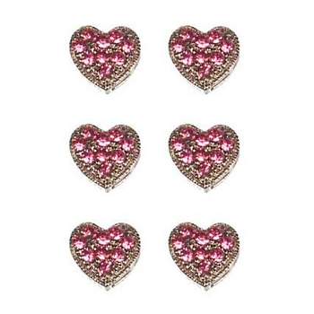 HB HairJewels - Magnetic Austrian Crystal Hearts - Rose (6)