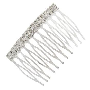 Karen Marie - Bridal Collection - Crystal Comb - Small Silver - Square Top