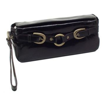 Adrienne Vittadini - Beautiful Black Leather Clutch Bag (1)
