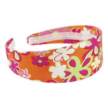 Karen Marie - Spring Floral Satin Headband - Orange (1)