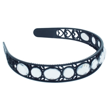 HB HairJewels - Lucy Collection - Crystal Encrusted Headband - Black (1)