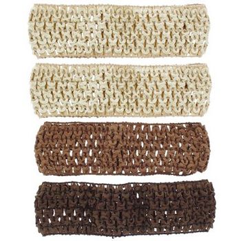 Karen Marie - Stretchy Woven Bandeau - Chocolate, Copper & 2 Beige (4 Pack)