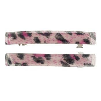 HB HairJewels - Small Leopard Pattern Barrettes - Pink (2)