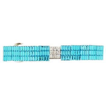 HB HairJewels - Lucy Collection - Rock Crystal Barrette - Aqua (1)