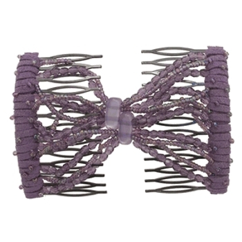 Evita Peroni - Summer Double Comb - Lilac - Connected Beaded Combs (1 Set)
