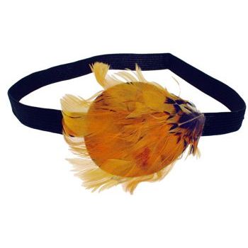 HB HairJewels - Lucy Collection - Exotic Feather Headband - Tangerine (1)