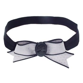 Candace Ang - Stretch Headband with Cameo Bow - Grey