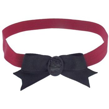 Candace Ang - Stretch Headband with Cameo Bow - Red/Black/Black