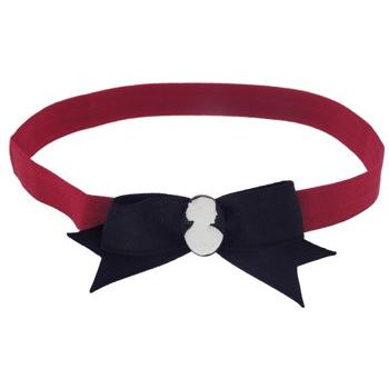 Candace Ang - Stretch Headband with Cameo Bow - Red/Black/White