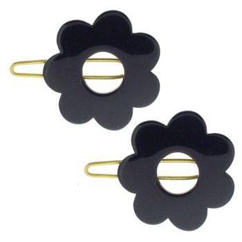 France Luxe - Mini Flower Barrettes - Black (2)