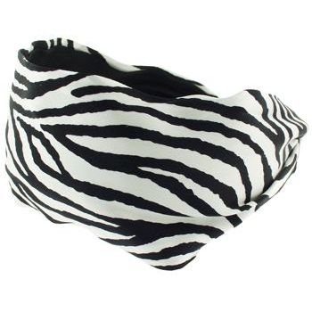Frank & Kahn - Silk Scarf Headband - Zebra - 2 7/8inch Wide