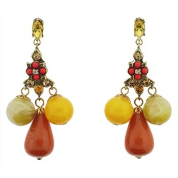 Gerard Yosca - Yellow Crystal Earrings With Drops (1)