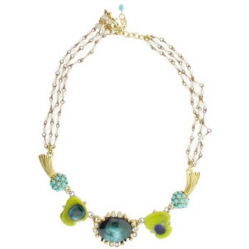 Gerard Yosca - Green Vintage Stone on Link Chain Necklace (1)