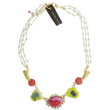 Gerard Yosca - Pink Vintage Stone on Link Chain Necklace (1)
