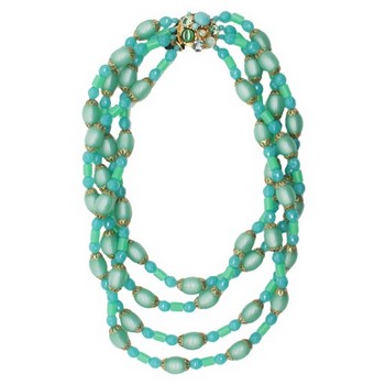 Gerard Yosca - Green Bead & Four Strand Necklace w/Clasp (1)