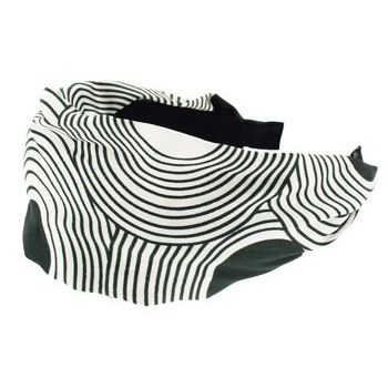 Karen Marie - Retro Black & White Sateen Scarf Headband - Retro Bullseye (1)