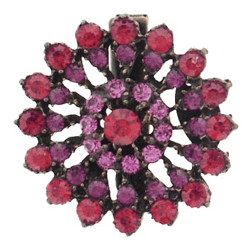 SOHO BEAT - Masquerade Collection - Jeweled Swarovski Firework Hair Clip - Ruby Red & Pink Sapphire
