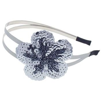 Juko - Double Band w/Sequin Flower Headband - Pewter (1)