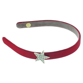 Lily Posh - Gold Star Satin Headband - Red (1)