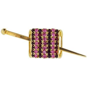 Alex and Ani - Hair Sweep - Large Gold Metal - Ruby Red & Rose Hued Crystals (1)