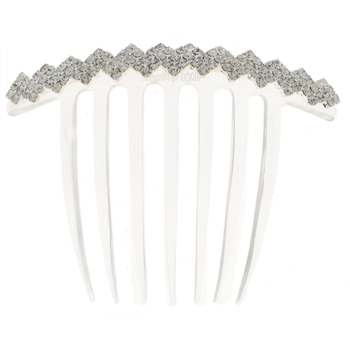 HB HairJewels - Austrian Crystal French Twist Comb - Silver Hued (1)