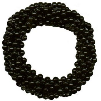 HB HairJewels - Beaded Scrunchie - Faux Pearl - Black (1)