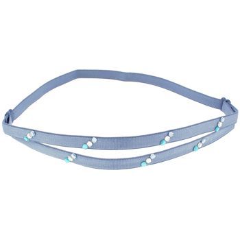 HB HairJewels - Lucy Collection - Fashion Flash Bra Strap Headband - Steel Blue (1)