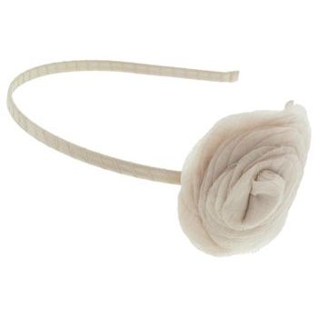 Tai - Ribbon Wrapped Headband w/Silk Flower - Brown (1)