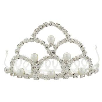 Karen Marie - Bridal Collection - Crystal & Pearl Cathedral Tiara (1)