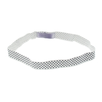Lavender Girl - HairTwist Elastic Headband - White & Black Polka Dot (1)